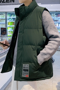 军绿色cleanfit棉马甲男冬季加厚保暖宽松潮流高级感无袖坎肩棉服图片