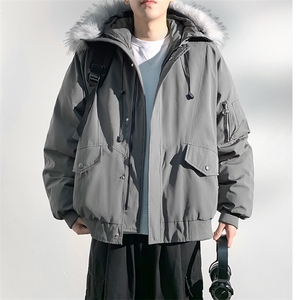 座山雕毛领派克棉服男冬季工装棉衣情侣外套M060-P110 迷彩P115图片