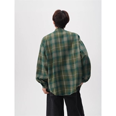 网络图现货美式潮牌格子长袖格纹慵懒风痞帅衬衫JCS312-P32，男装衬衫，星座715-7