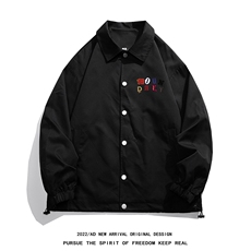 白底22秋冬新品潮牌字母印花翻领教练服情侣夹克外套JK316P50控68，男装夹克，电商A247-1