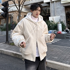 秋冬纯色连帽休闲百搭男大高定加厚棉服外套A071-999-P125，男装棉衣，电商A071