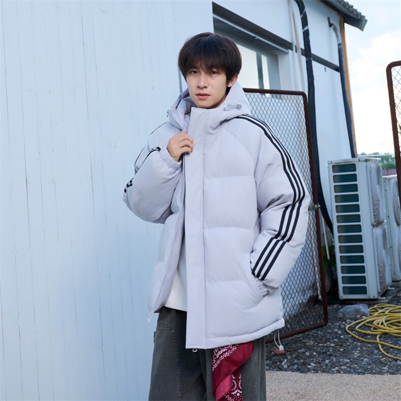 冬季潮流条纹五防立领加绒加厚棉衣情侣撞色棉服外套MY8899-p78,男装棉衣,星座610B-1