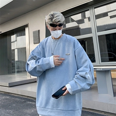秋季卫衣男套头圆领休闲潮牌运动青少年美式复古无帽上衣W019/P52，男装卫衣，星座506