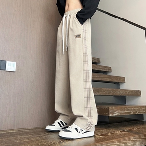美式休闲裤子男款卫裤潮牌宽松高街复古直筒运动裤K531-P48,newbalance鞋和裤子的搭配图片