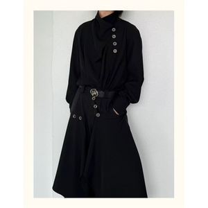 网络图现货！不规则衬衫高级设计感小众垂坠感黑武士风RHT50-P60图片