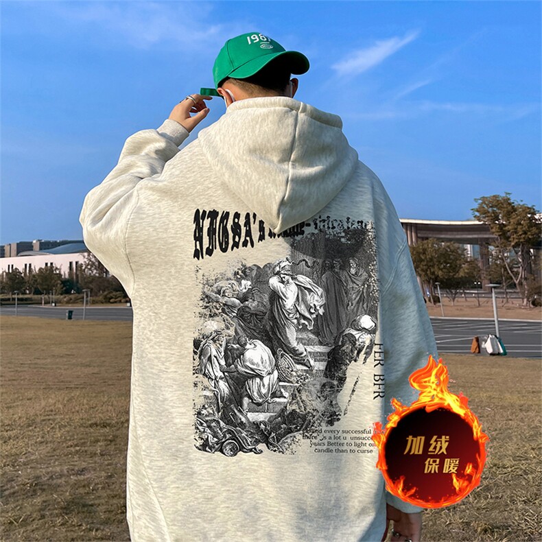 500克重磅秋冬美式加绒加厚卫衣外套DL1529常规特P35绒特P40,男装卫衣,电商A486