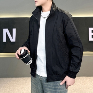 MK8802 P108春装新款水洗压皱工艺立领夹克外套男图片