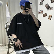 T06常年款男士休闲字母印花T恤衫外套圆领半袖五分袖TEE男女中性，男装T恤，星座115A-3