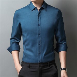 男式服装春秋季新款衬衫男长袖翻领休闲四季可穿衬衣 XY2206-P60图片