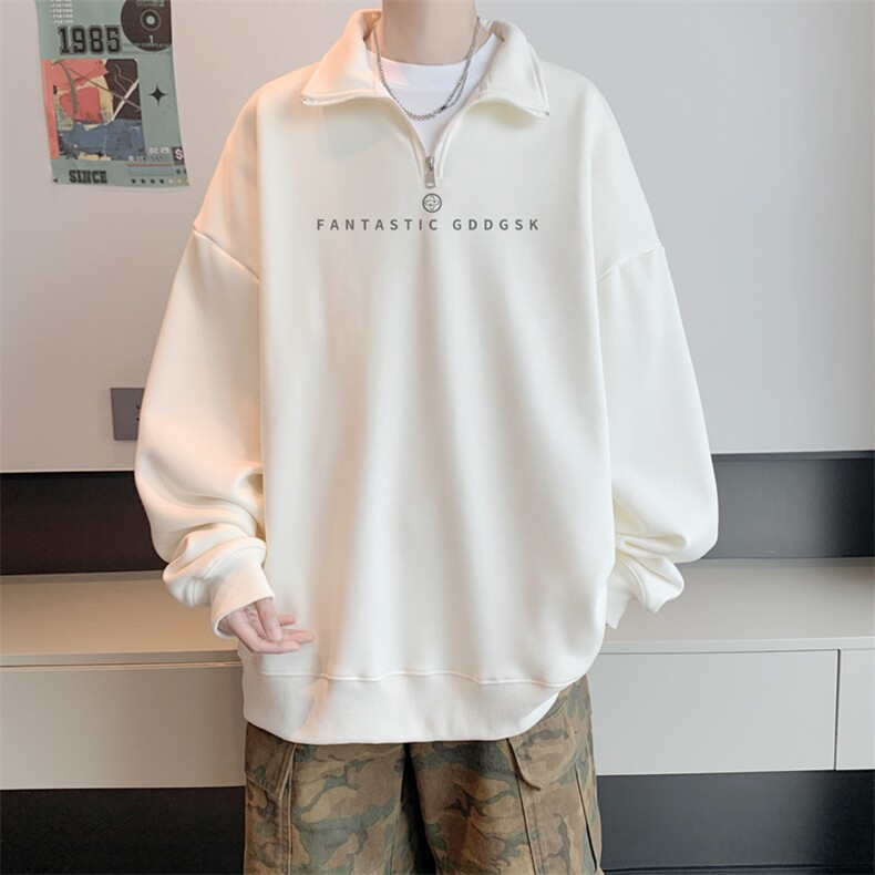 400高克重华棉秋冬内景宽松大码polo领卫衣男PL00167/P45加绒P50图片