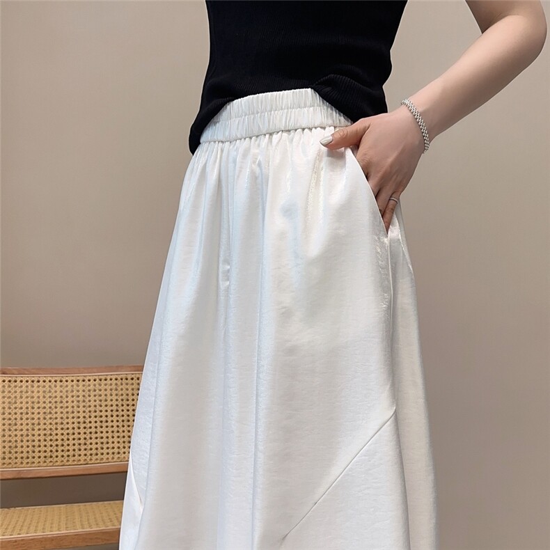 阔腿裤女夏薄款2025新款女装韩版时尚松紧高腰显瘦休闲直筒裤子女,女装休闲裤,缘衣格