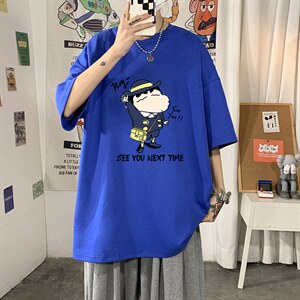 DX17240-P20 蜡笔小新纯棉短袖t恤男大码半袖宽松体恤衫 海报风图片