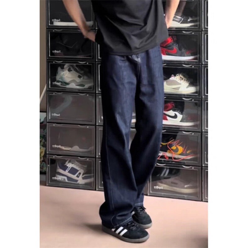 美式复古牛仔裤男cleanfit宽松百搭直筒阔腿休闲长裤WLV-P45,男装牛仔裤,星座1008