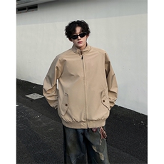 8XL-M美式复古棒球服外套男特大码潮牌双拉链立领夹克衫JK005P85，男装夹克，电商B312