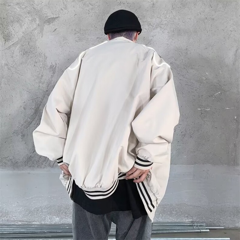棒球服男春秋季韩版潮流宽松痞帅气休闲反光条双层夹克YT55P55,男装夹克,星座1116-2