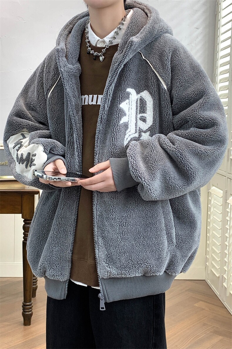 2024冬上新港风加绒保暖棉衣羊羔绒连帽外套男女987-P110控价158,男装棉衣,电商A441-1