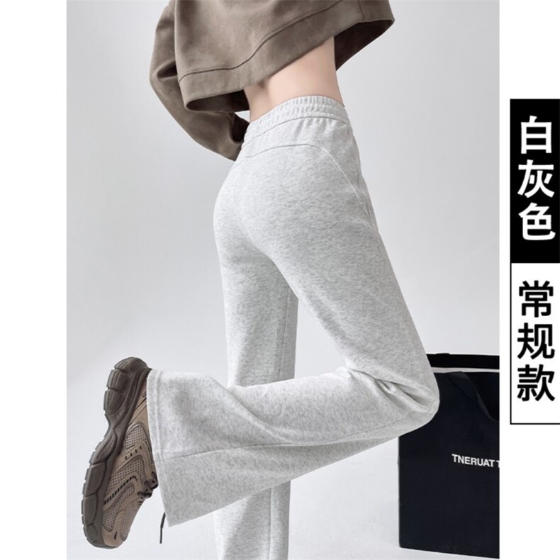 AK2414-P30美式辣妹低腰休闲裤女新款秋季百搭灰色显瘦微喇裤,女装休闲裤,星座617A-2