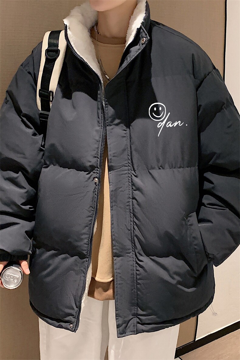 ！2023秋冬笑脸印花棉衣男保暖潮流棉服外套MY102特P78图片