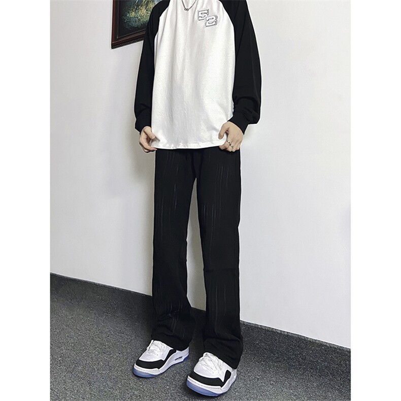B221美式ins高街暗黑小众喷墨休闲直筒牛仔裤LK23040-P60控78,男装牛仔裤,电商B221