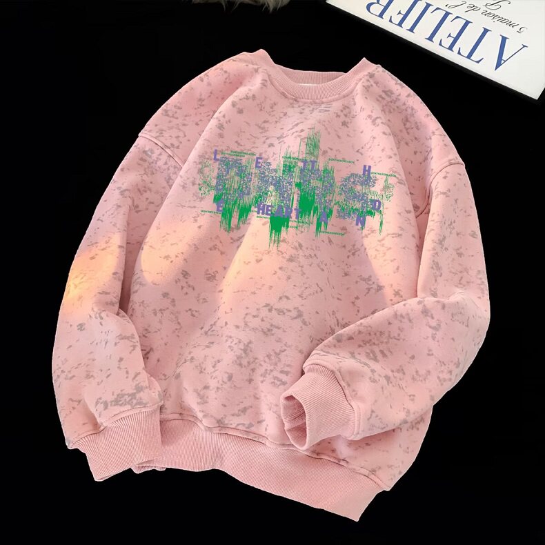 字母美式重磅卫衣男女款秋冬季圆领套头衫扎染卫衣外套男WE658，女装短外套，星座1116A（原606A-3）