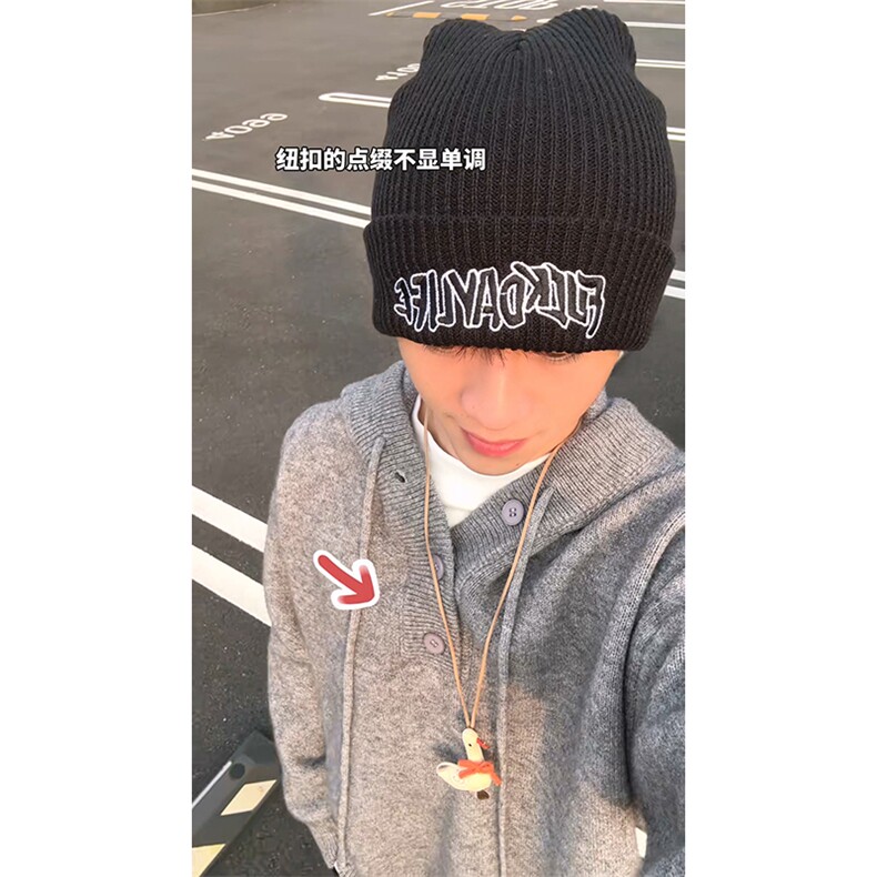重磅秋冬装北极绒开衫毛衣美式复古休闲慵懒风针织衫加厚连帽外套,男装针织衫/毛衣,电商A486