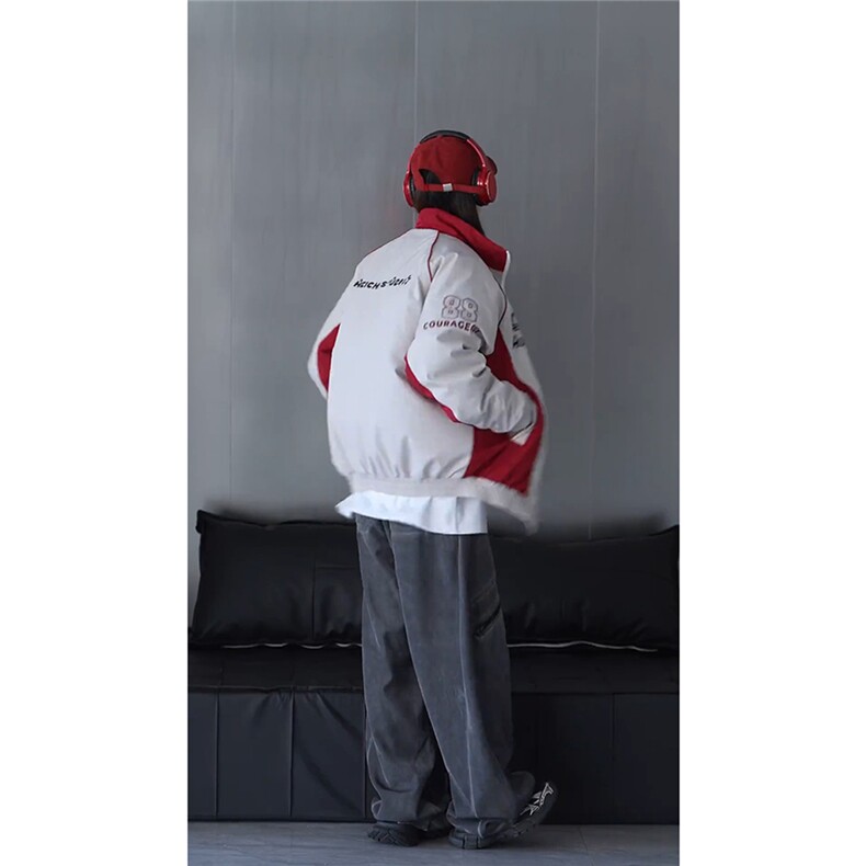 抖音视频截图只展示大货印花立领机车潮牌棉服77950特P85,男装棉衣,星座226-2