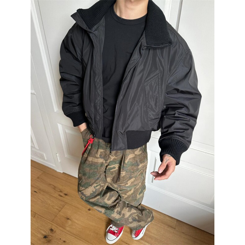 【有货】HT135CC-特P90廓形飞行员夹克棉服男加厚立领棒球服外套,男装夹克,星座1007（原301D）