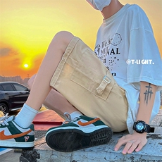 工装短裤男潮牌ins潮流五分裤宽松休闲夏季薄款裤子DK0535-P28，男装休闲裤，星座308B-2
