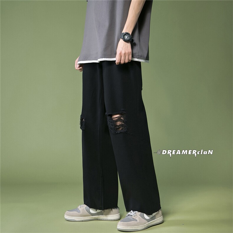 k707-p48-控688M-5XL抖音美式高阶黄泥破洞拉链宽松大码牛仔裤,男装牛仔裤,星座116