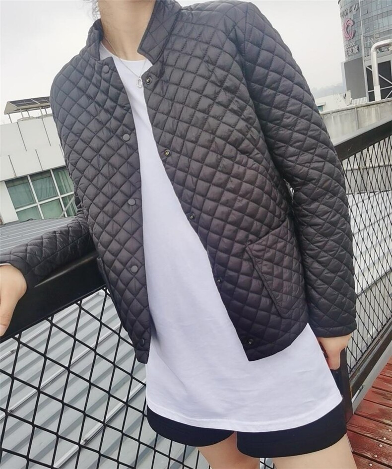 薄切格衣，女装棉衣/棉服，东方模特
