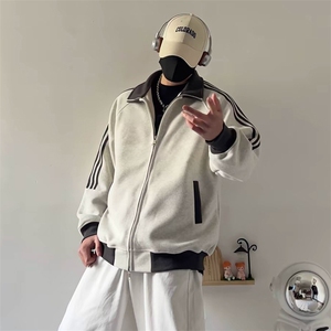 抖音得物高品质 美式高街重磅结构设计拼接织带立领卫衣外套 CM42图片
