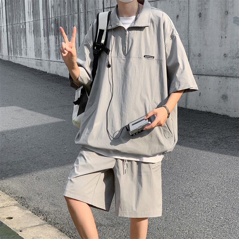 夏季t恤套装男休闲短袖短裤两件套搭配一套衣服帅气TZ033-P55,男装休闲套装,星座308B-1