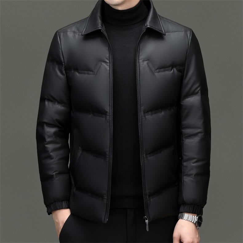 主推加大码冬季男士白鸭绒羽绒服保暖品质毛领脱卸加绒休闲简约男图片
