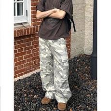 潮流美式复古水洗沙漠迷彩工装裤男直筒宽松阔腿裤子休闲裤新款，男装休闲裤，星座506A
