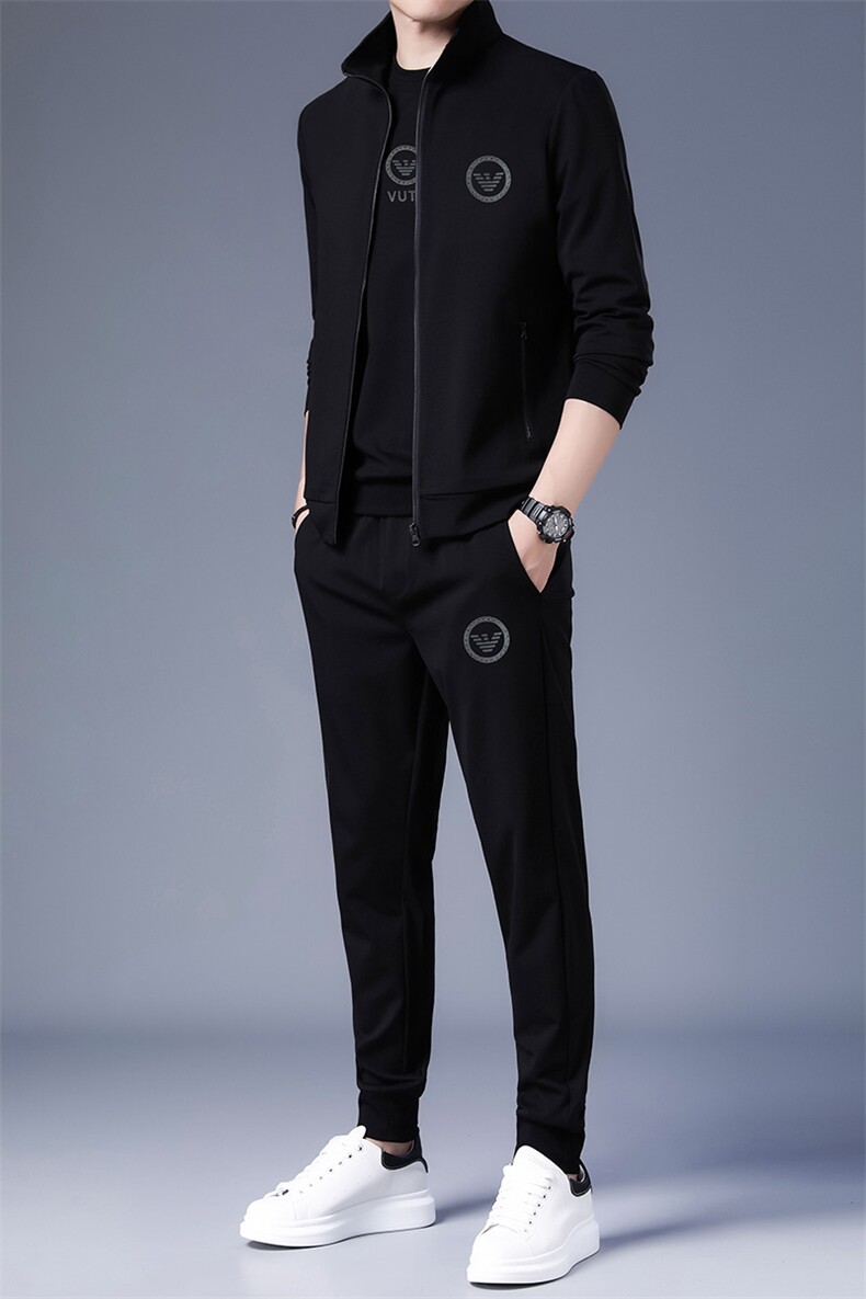 三件套男士春季新款休闲套装一套卫衣服潮流宽松百搭纯色外套男装,男装休闲套装,电商B212（原钱塘6029）