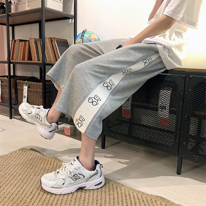 2023夏装新款休闲薄款拉链反光小熊七分裤B221-LK21128-P45限58,男装休闲裤,电商B221