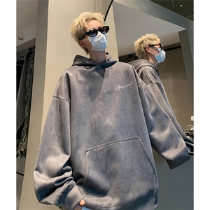 抖音得物供货提供视频 秋冬重磅美式麂皮绒连帽卫衣 JLM13图片