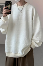 8XL-M特大码港风太空棉圆领打底衫上衣男士青年套头卫衣WY05P40，男装卫衣，电商D206-1