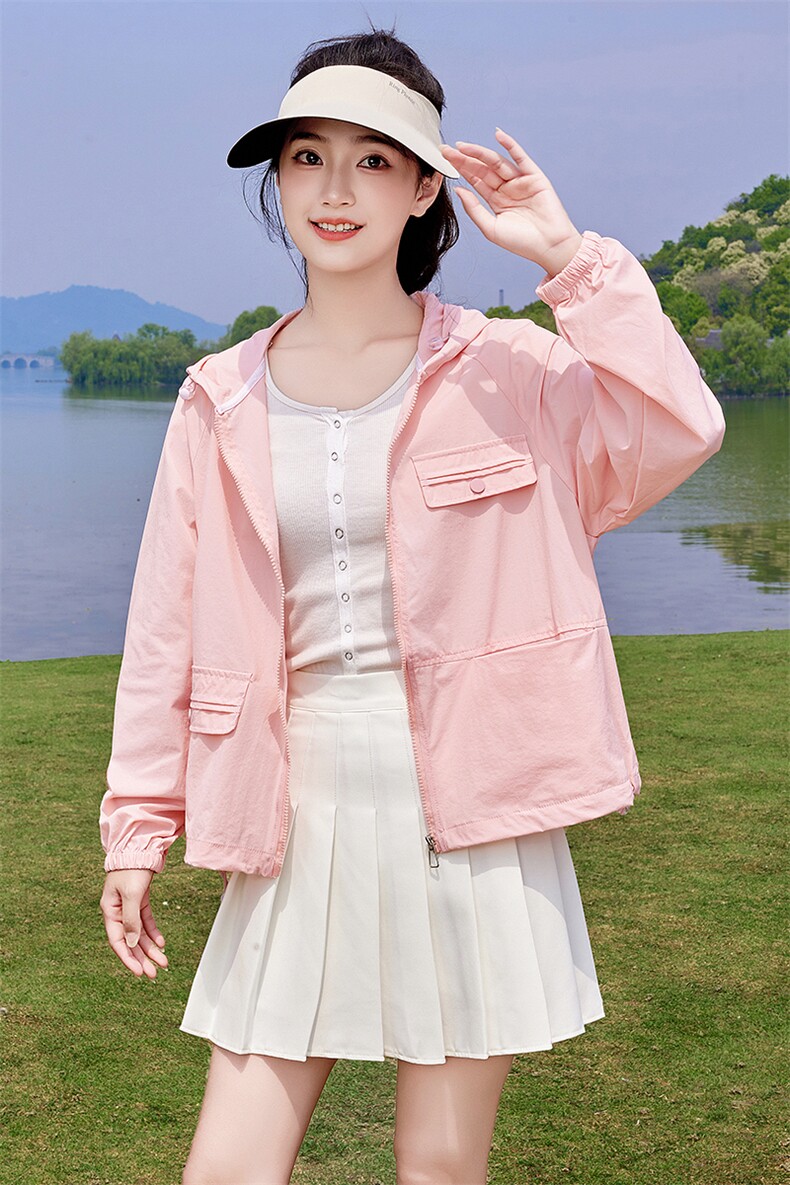 防晒衣女2025年夏季新款冰丝轻薄宽松旅游户外小个子防晒服短外套,女装防晒衣,以桐