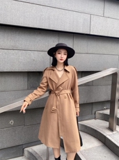 【现货】2021秋季长款风衣精纺TR面料系列款，女装风衣，蓝典