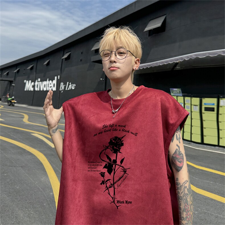 麂皮绒背心坎肩男T恤美式港风潮JB420-特P19控38,男装背心/马甲,电商B370