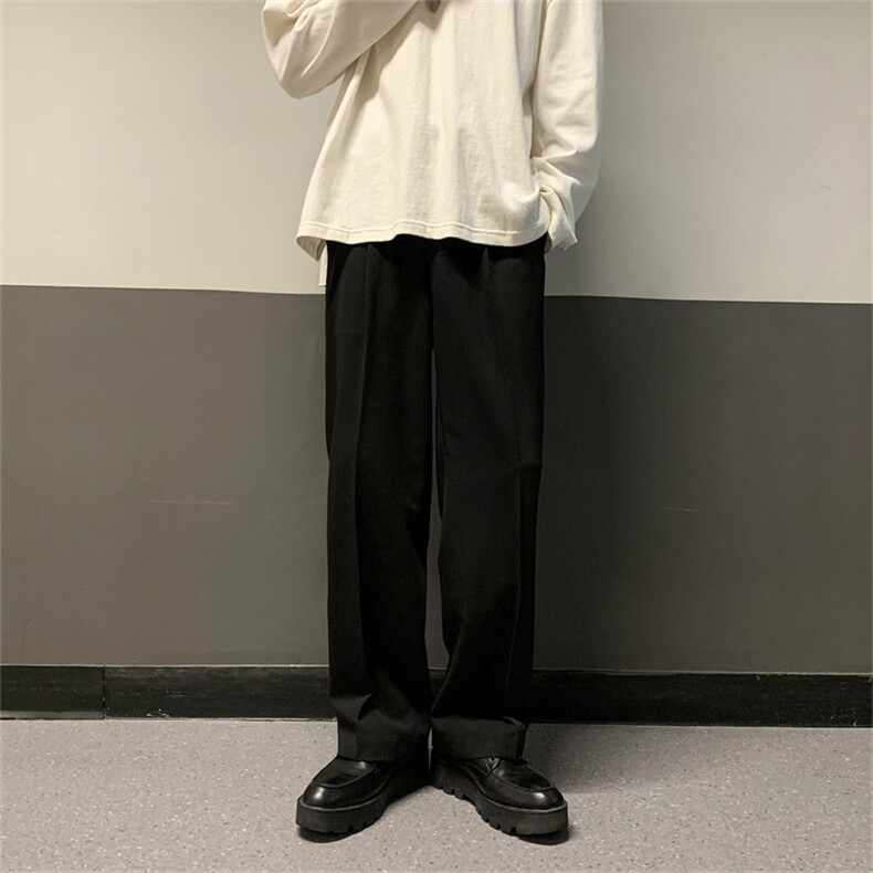 休闲西装裤男新款港风直筒阔腿裤韩版宽松垂坠感西裤潮X7042-p36,男装西裤,星座1008