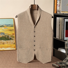 2025年秋季新款四平空气层针织羊绒开衫马甲时尚休闲通勤百搭，男装羊绒开衫，星纬羊绒