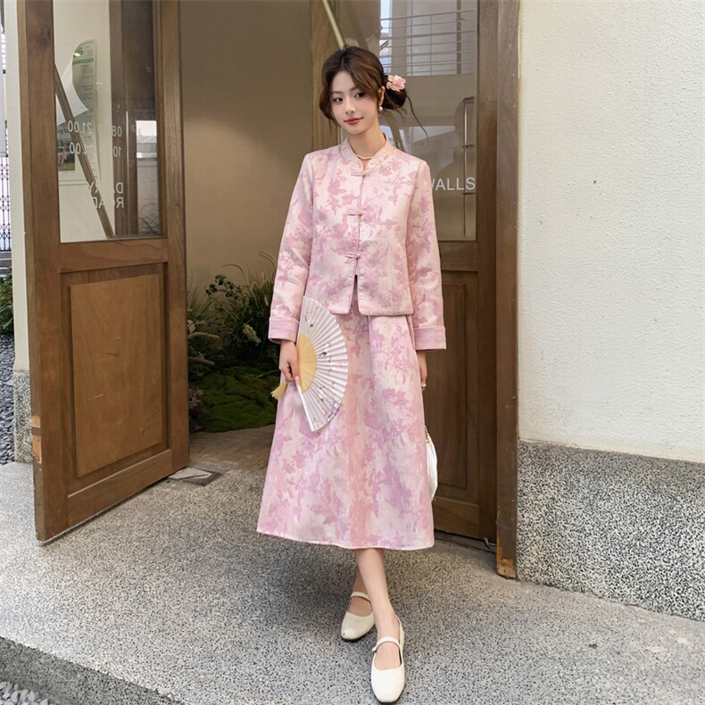 2026年春季两件套四季中式纽扣女长袖女装女士精品套装,女装套装/套裙,凡歌灵