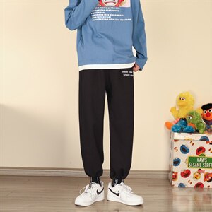 秋冬宽松字母休闲裤九分裤卫裤XZ1004-1 WK512 P45 控68图片