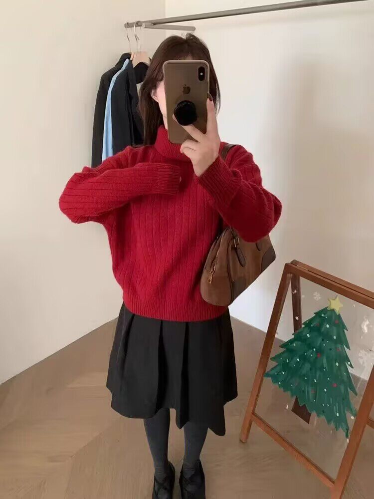 2025羊毛衫圆领双翻领舒适百搭简约秋冬新款保暖软糯，女装羊毛衫，莺澜羊绒