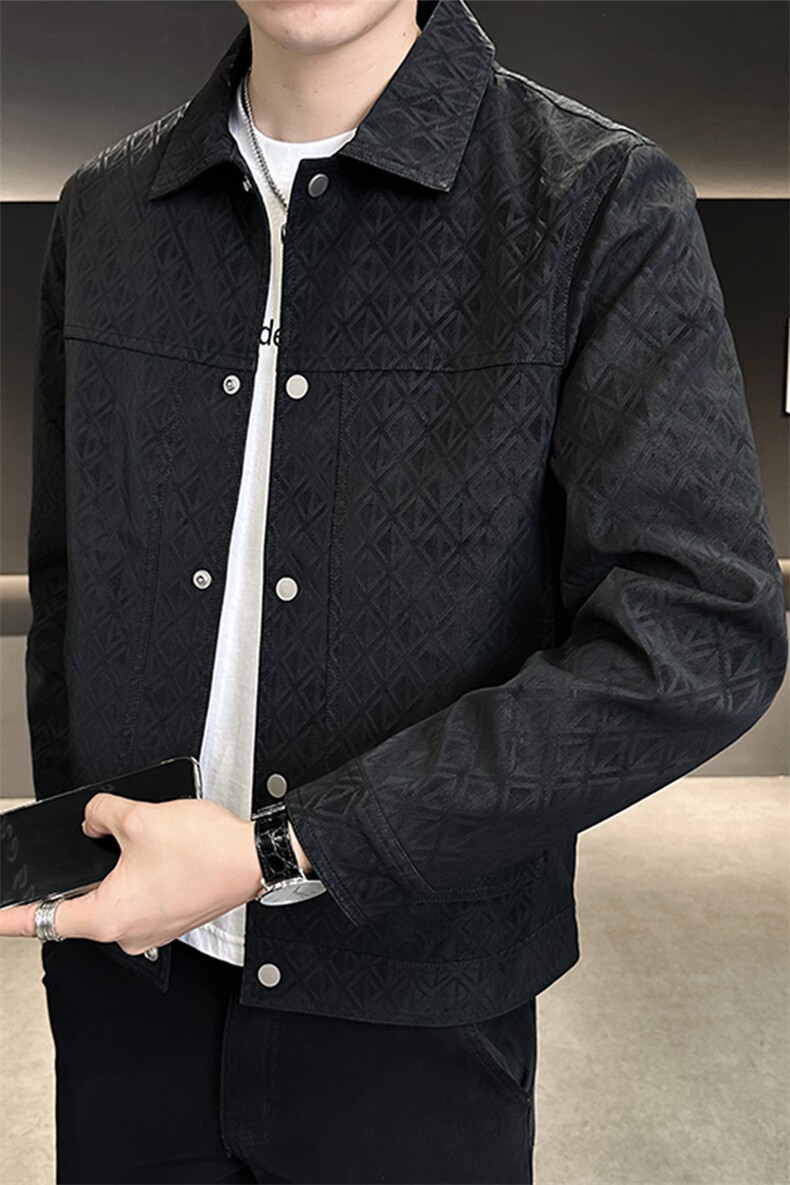 秋季2025新款夹克外套男士上衣麂皮男装翻领PU皮衣A313-1808-P145,男装皮衣,电商A313