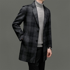 M8062-13钱塘2020-3新款冬季时尚休闲百搭中年男士毛呢外套P320，男装毛呢大衣，钱塘207-3