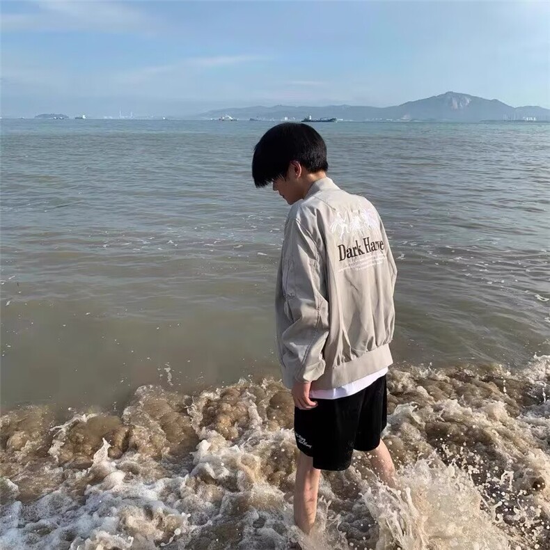 刺绣棒球服夹棉外套秋冬日系青春运动情侣防水男女飞行员夹克图片