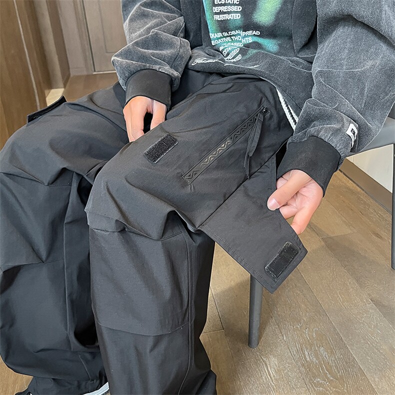 日系潮牌冲锋裤子秋装款美式潮牌百搭工装裤子G2033P45,男装工装外套,星座914-1